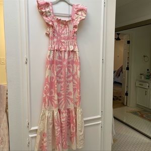 Sea NY Henrietta Smocked Dress Pink Size Small NWT